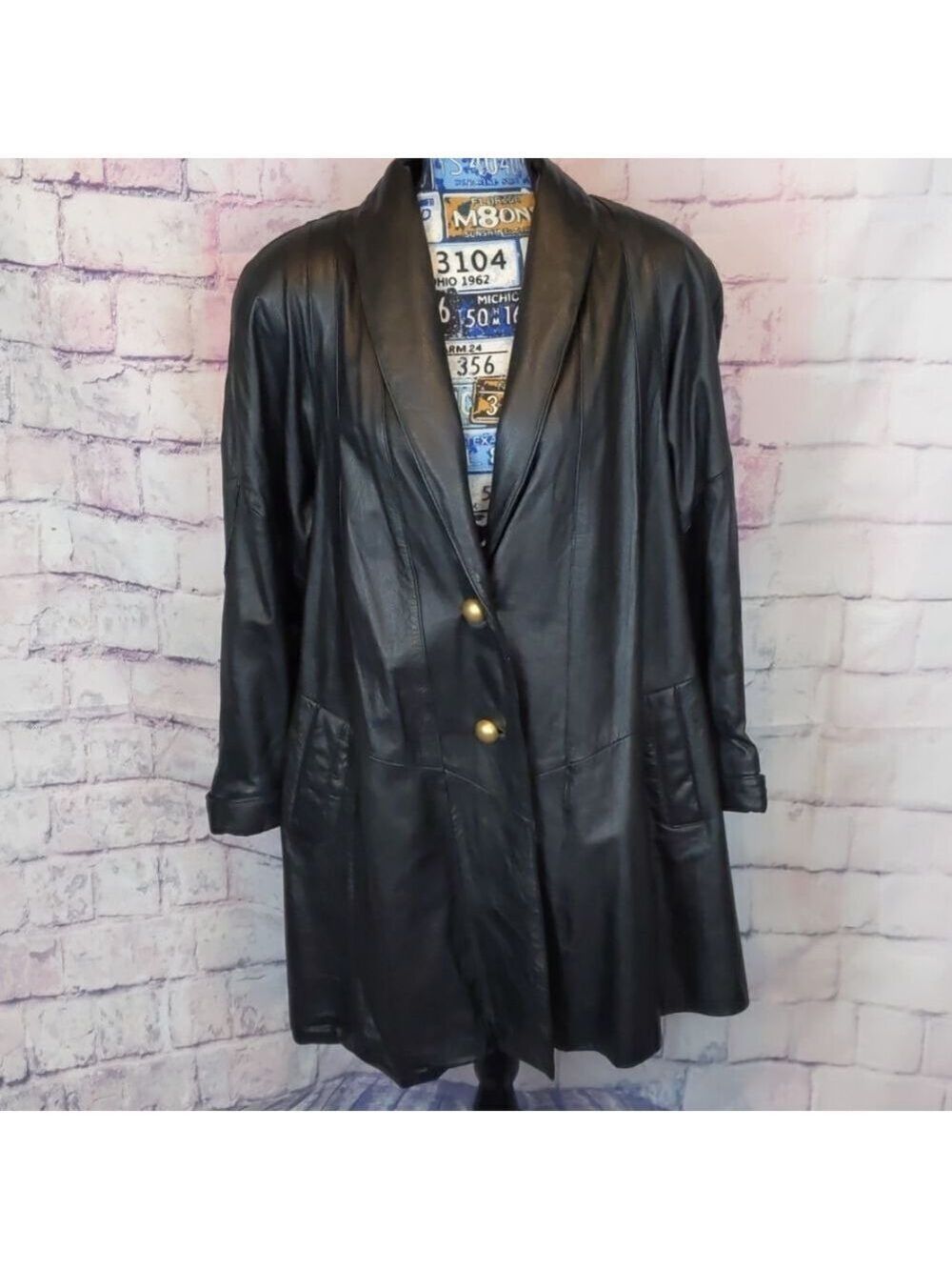 WILSON'S leather black vintage jacket size small